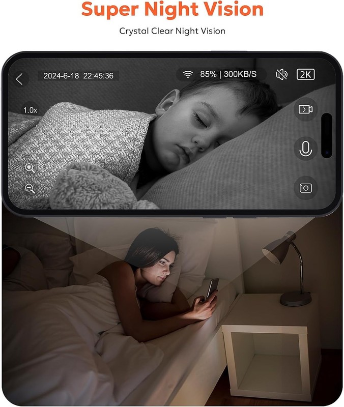 Indoor 2K Baby Monitor with Motion Detection, Night Vision & Alexa Compatibility gallery