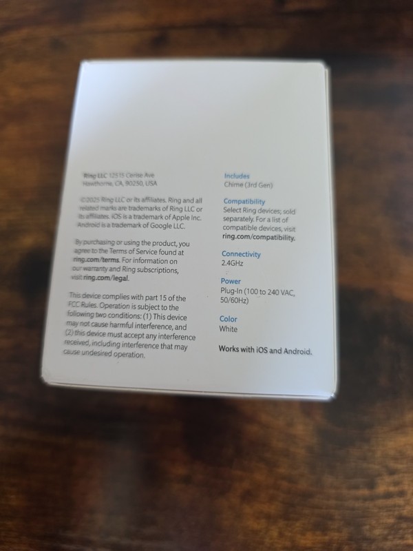 Ring Chime 3rd Gen Enhanced Audio Real-Time Alerts Home Security Easy Plug In gallery