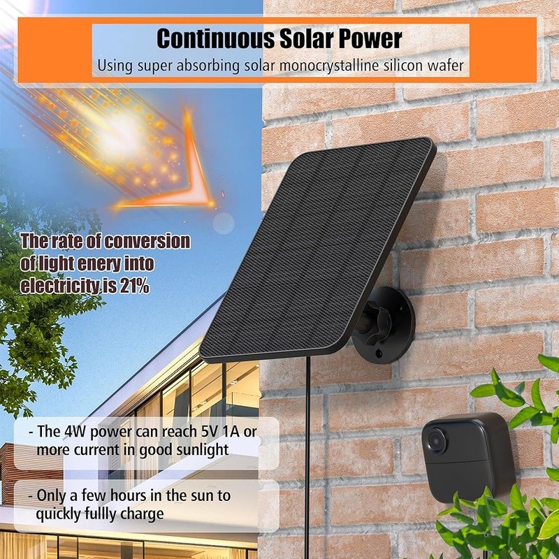 3 Pack High Efficiency Solar Panel Blink Outdoor Camera Waterproof Charging New gallery