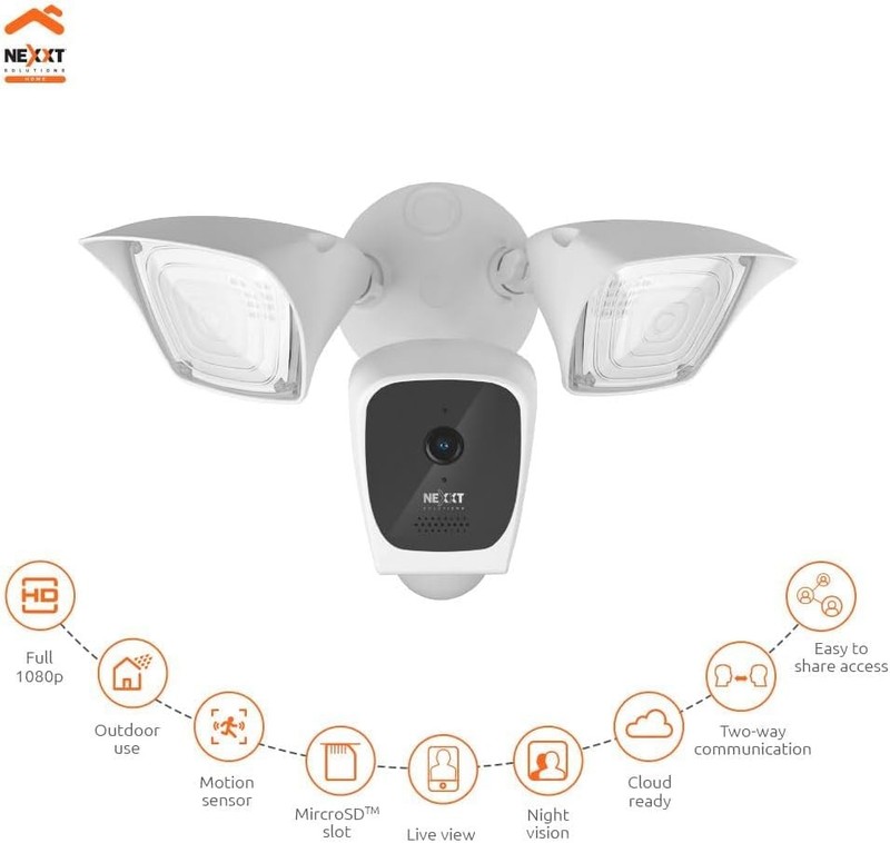 NEXXT Smart Wi-Fi Floodlight Camera - Outdoor Security, 2500 Lumens, 2K 150° ... gallery