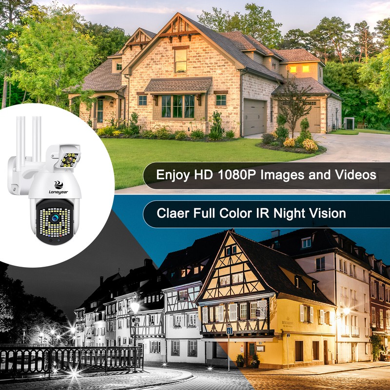 Wireless1080P FHD WIFI IP Camera Outdoor Dual Lens CCTV PTZ Home Security Camera gallery
