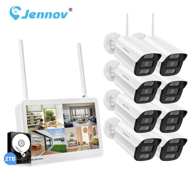 5MP Wireless IP Security Camera System Wifi Audio Night Vision 1/2TB NVR 8CH Lot