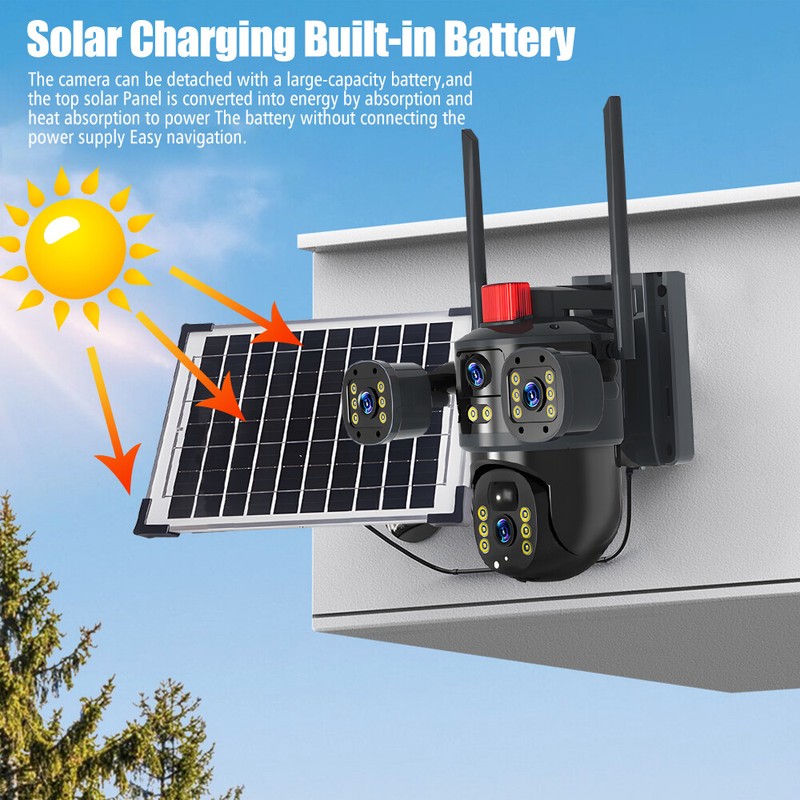 Camara Seguridad Solar Inalambricas Para Exterior Con De Vision Nocturna y Audio gallery