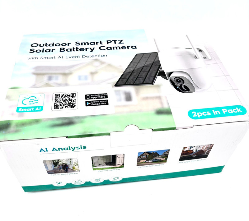 Outdoor Smart PTZ Solar Battery Camera With AI Event Detection (2 Pieces)