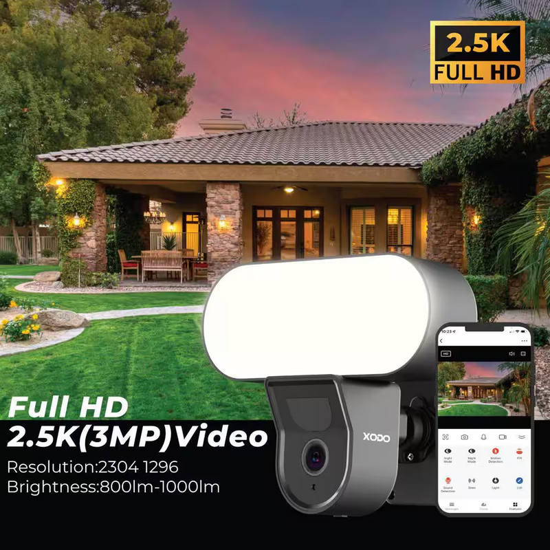 Floodlight Security Camera E9 Smart Outdoor Surveillance with PIR Motion Detecti gallery