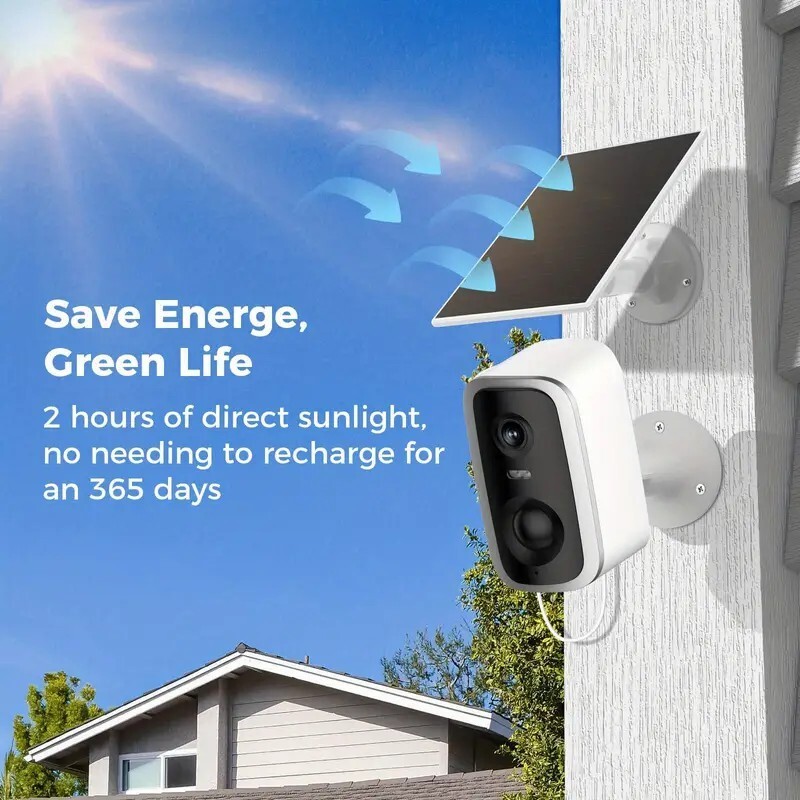 4MP Solar Wireless Security Camera WiFi 2-Way Audio Home Surveillance Waterproof