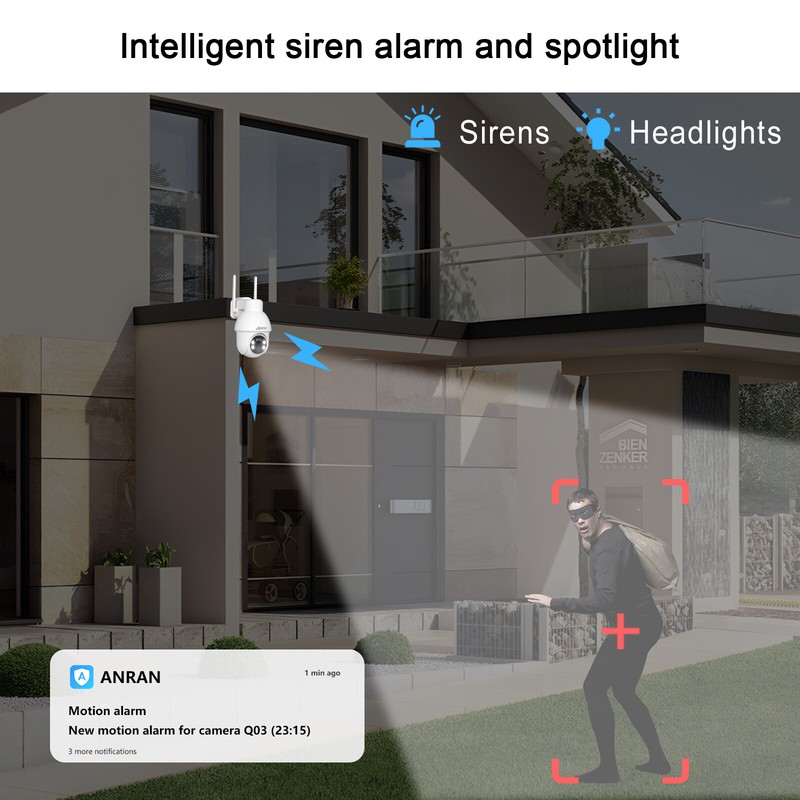 ANRAN Solar Powered Security Camera CCTV 5MP Wireless WiFi IP Home Outdoor gallery