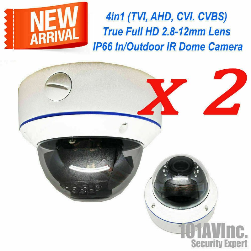 [2 PKG]1080P Security Camera 2.8-12mm Variforal Dual Voltage HD CVI TVI AHD CVBS
