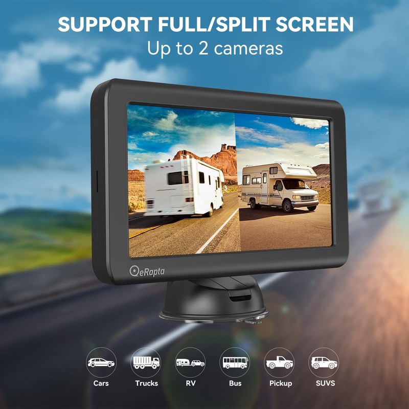 eRapta Wireless Backup Camera Magnetic: 5” Portable, 5 inch-1 camera, black gallery