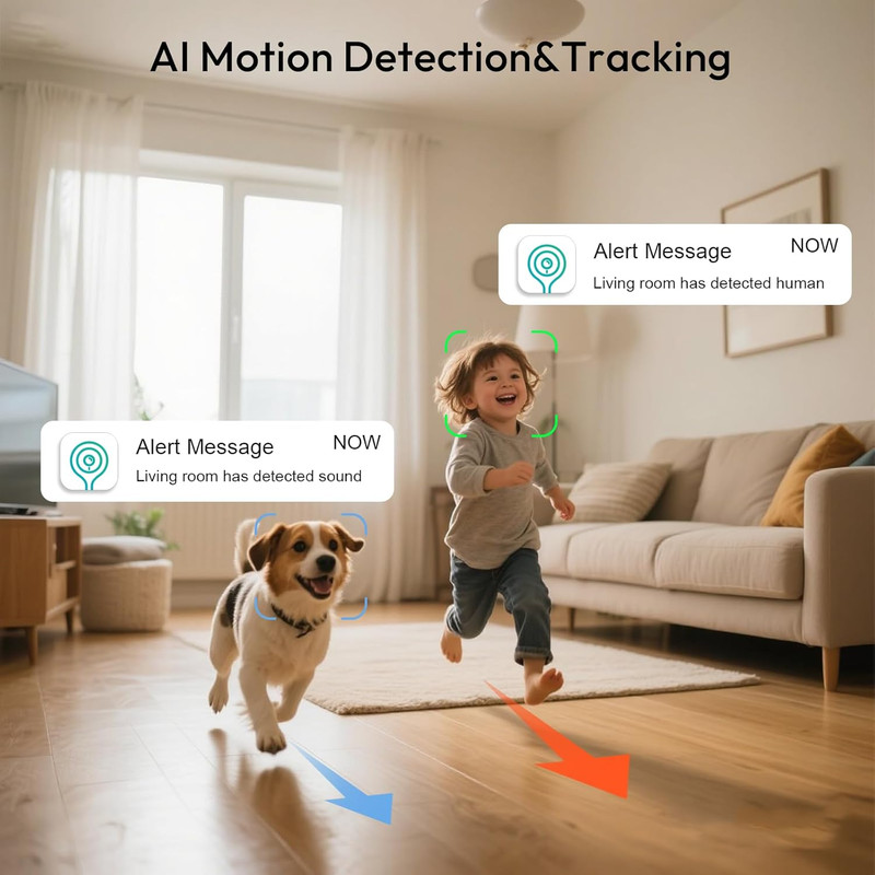 Indoor Camera 5G&2.4G Wifi,2K Security Cameras for Home Security,360°Pan & Tilt, gallery