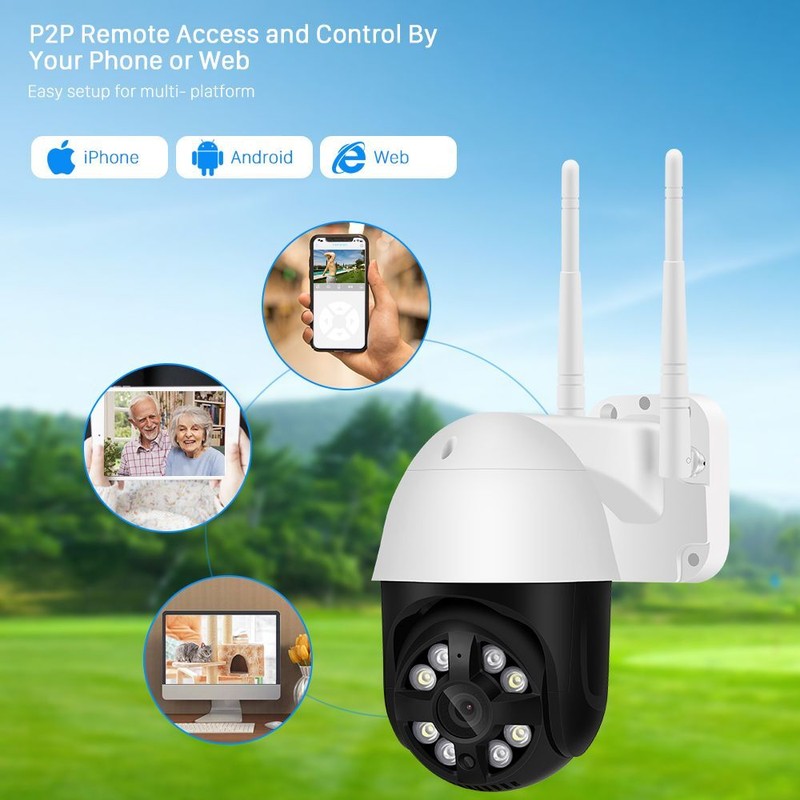 1080P PTZ IP Camera 2MP Color Night Vision Auto Tracking Wireless CCTV SmartCam gallery