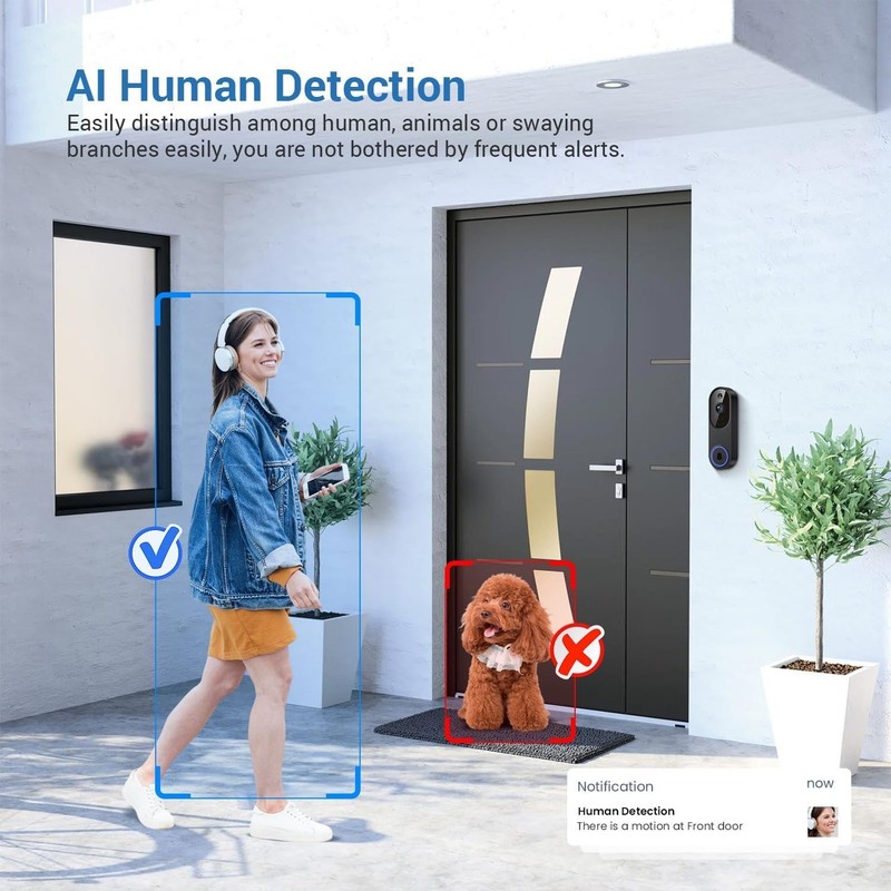 Elegant 1080P Home Security Doorbell Camera with AI Detection & Cloud Storage gallery