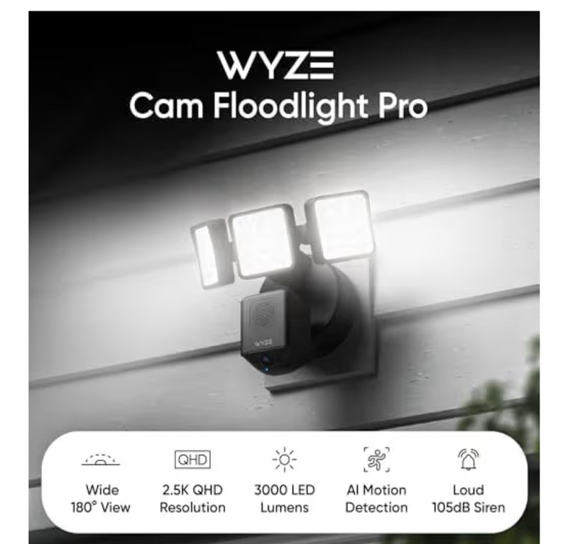 WYZE Floodlight Camera Pro Choice 3000-Lumen LEDs 2.5K HD Outdoor Smart Camera gallery