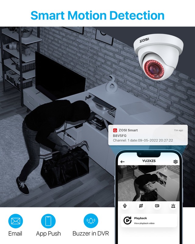 ZOSI HD 1080P 2MP Outdoor Security Cameras Kit for Home Surveillance DVR System gallery
