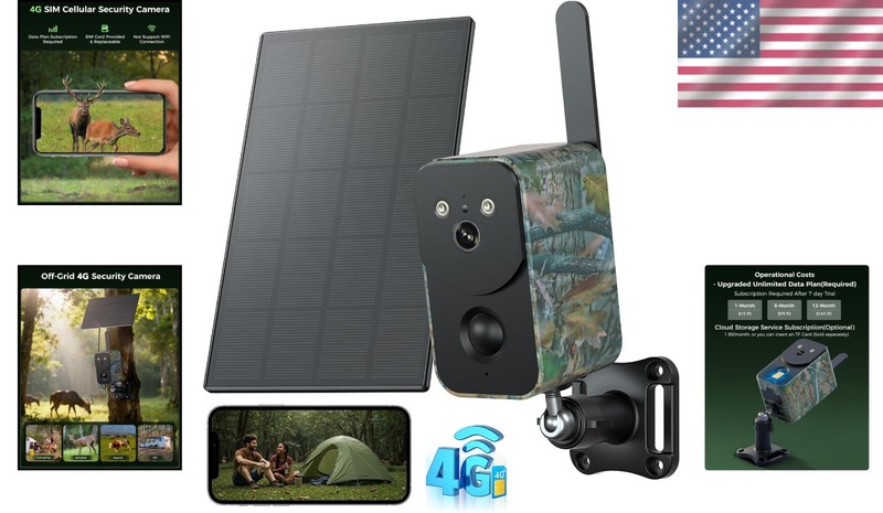 Wireless 4G Cellular Trail Camera - Night Vision, 2-Way Audio, Camouflage Design gallery