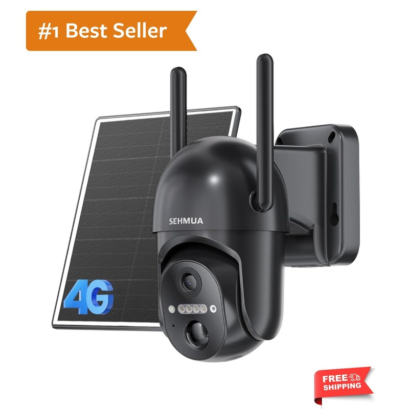 4G LTE Solar Security Camera with 2K Night Vision for Outdoors – No Wi-Fi Needed