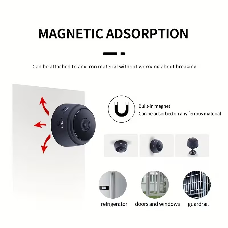 A9 Wireless WiFi Mini Camera 480P Indoor Security Cam Rechargeable Magnetic gallery