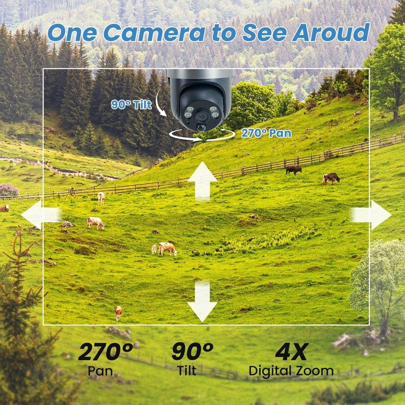 No WiFi Cellular Security Camera, 2K HD Solar-Powered with Remote Access gallery