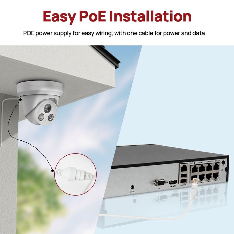 1-30pc Vikylin 4K 8MP Security IP Camera Turret Home IR MIC POE Outdoor CCTV Lot gallery