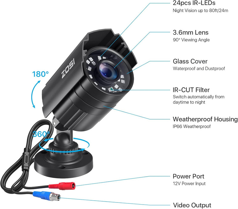 4PK 1920TVL 1080P Security Camera 3.6Mm Lens 2MP CCTV Camera Home Security Day N gallery