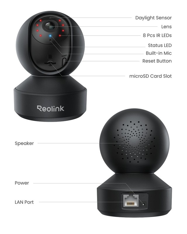 E1 Pro(Black) 3K PT Wi-Fi Indoor Camera for Baby & Pet Monitoring, Auto Track... gallery
