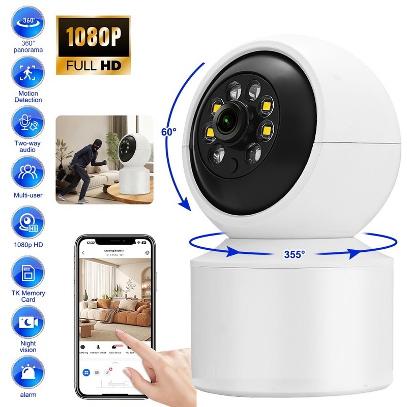 1080P HD WiFi PTZ 360° Home Security Camera Color Night Vision Pet/Baby Monitor gallery
