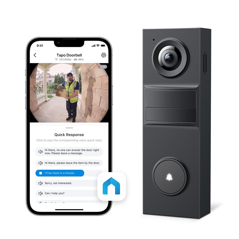 2K Wired Smart Video Doorbell - 160° Ultra-Wide View, Person Detection, 2-Way... gallery