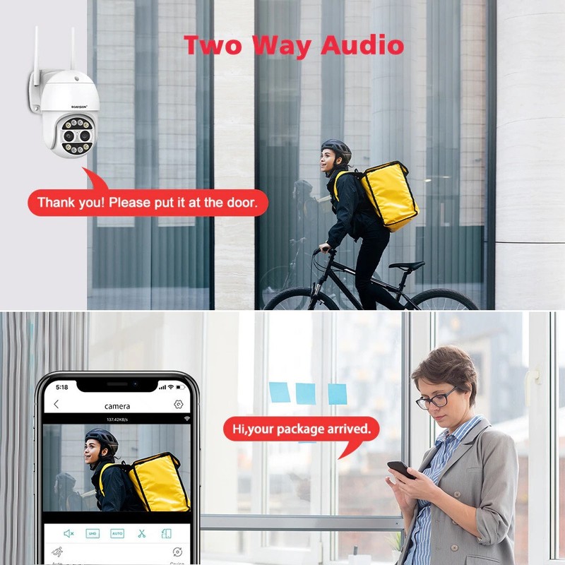 BOAVISION HD 8MP WIFI Camera PTZ Dual Lens 8X Digital Zoom Outdoor Auto Tracking gallery