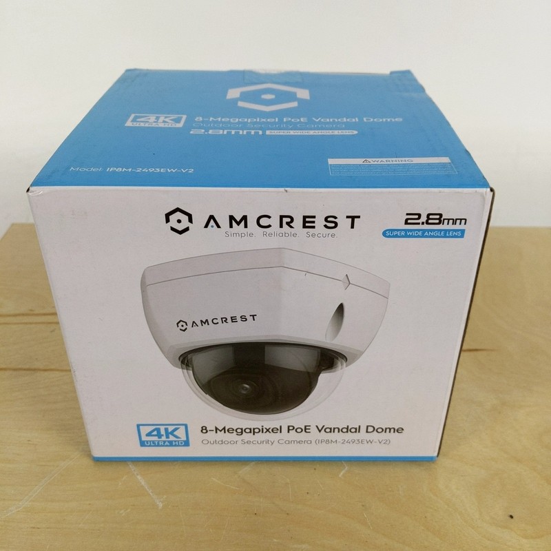Amcrest IP8M-2493EW-V2 4K 8MP PoE Dome Security Camera 2.8mm New Sealed
