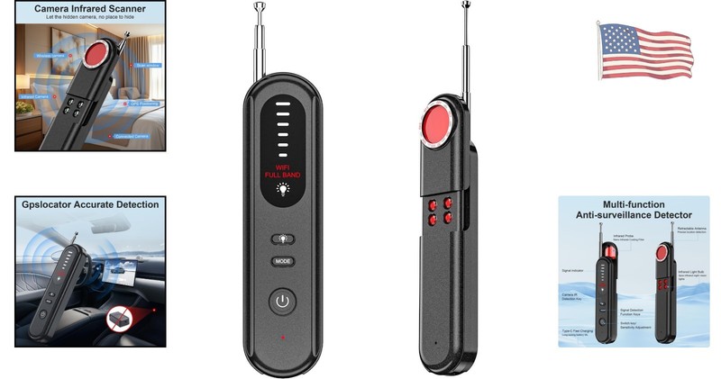 Ultra-Sensitive Hidden Bug Detector with 25-Hour Battery Life for Travel & Home gallery