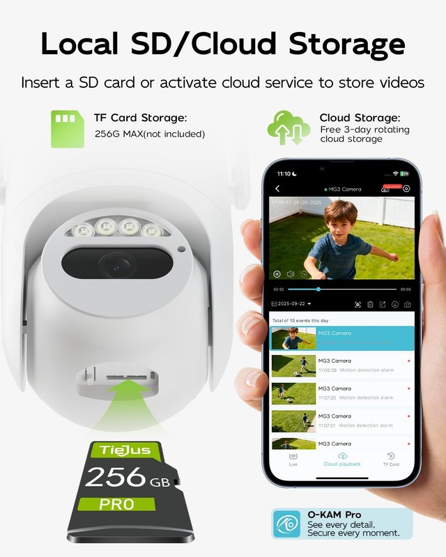 5G/2.4G Security Camera Outdoor, 3MP Wired Cameras 24/7 Recording, Plug-in Po... gallery