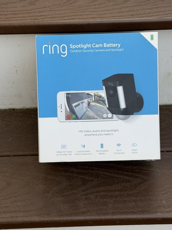 NEW Ring Spotlight Cam Battery Black