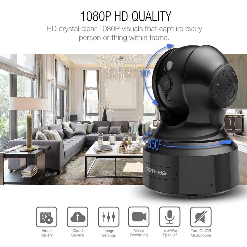 Wireless Security Camera 1080P Indoor Alexa Pan Tilt WiFi Dome Night Vision gallery