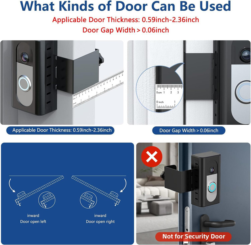 Anti-Theft Video Doorbell Mount Compatible with Ring/Blink Wireless Video Doorbe gallery