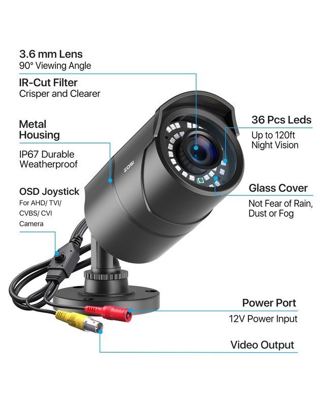 2MP HD 1080p 1920TVL Outdoor Indoor (Hybrid 4-in-1 HD-CVI/TVI/AHD/960H Analog... gallery