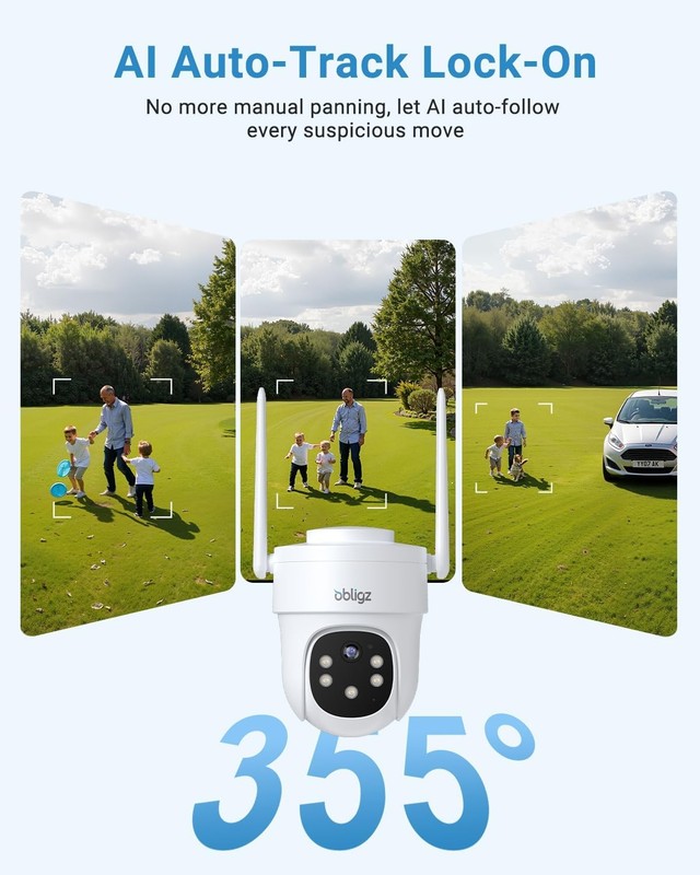 2K Solar Security Camera Outdoor 24 7 Recording 360 Auto gallery