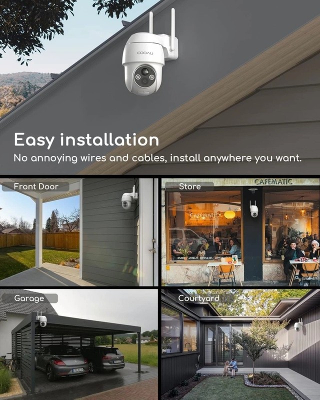 2K Home Security Camera 360° Pan & Tilt Color Night Vision Motion Detection IP65 gallery