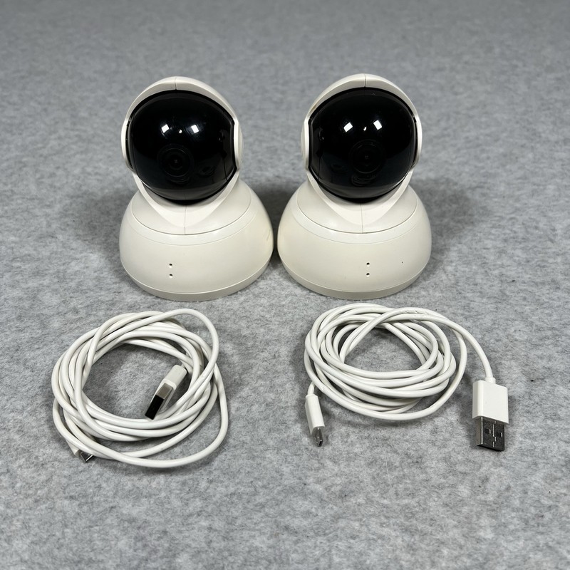 Yi Dome Camera 1080P YHS 1916 Pan Tilt Zoom Security Camera Lot Of 2 W/ Cords