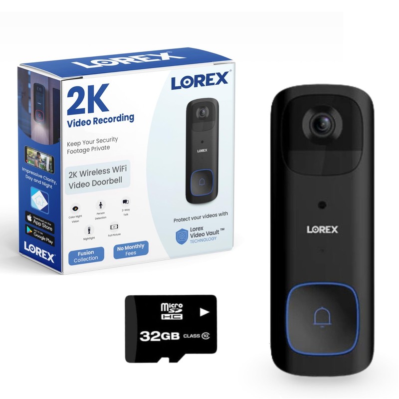 2K Wireless WiFi Smart Video Doorbell Camera w/No Subscription Fee – Smart Se…