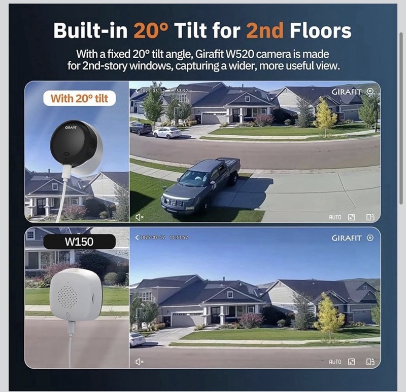 Girafit 2K 3MP Window Camera with 20° Tilt Angle Camera for The Second Floor S gallery