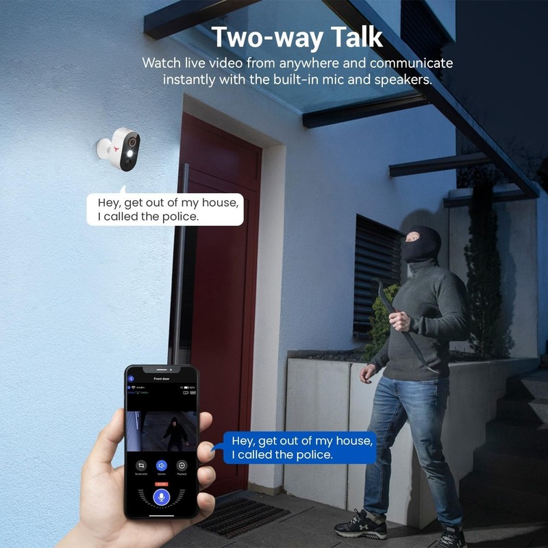 2 Pack Wireless Security Camera System Smart Night Vision Outdoor WiFi Cameras gallery