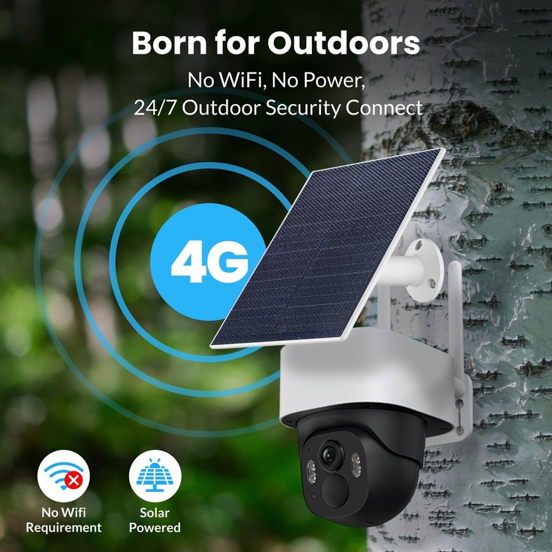 4G LTE Cellular Solar Security Camera Wireless Outdoor, No WiFi Solar Powered... gallery