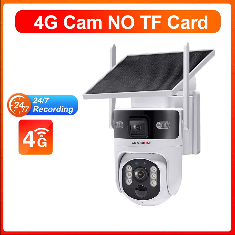 4K 4G LTE Solar Camera AOV+PIR 4G/WiFi Outdoor Security Cameras 7/24 Recording P gallery