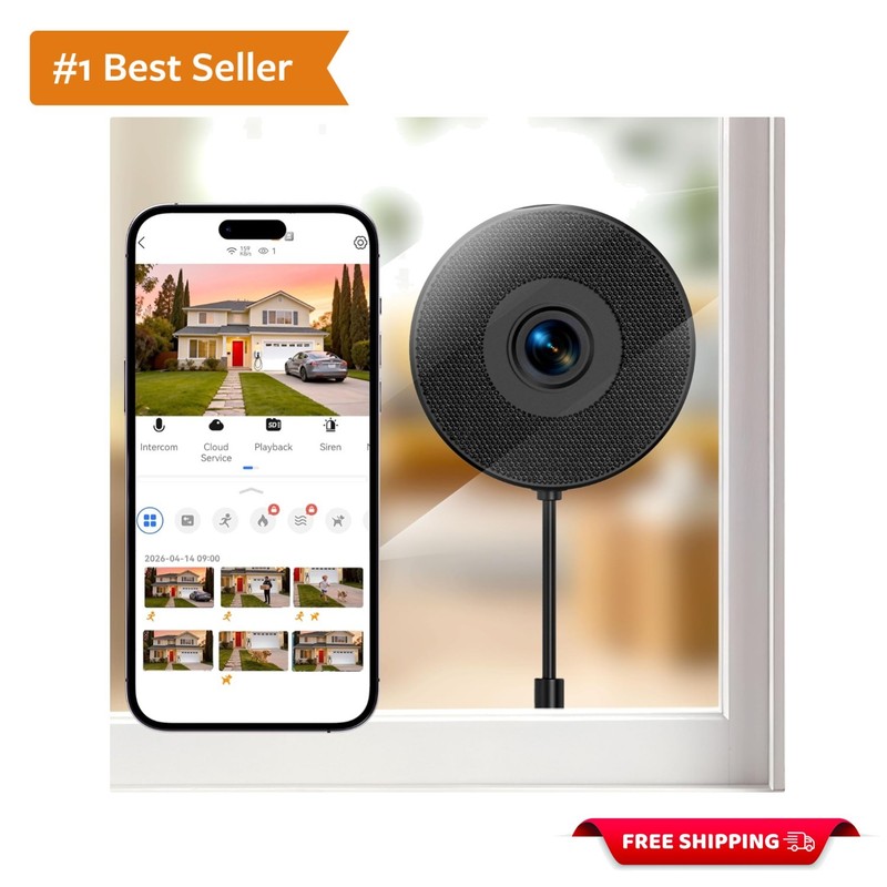 2K 3MP Window Security Camera with Starlight Night Vision & AI Motion Detection