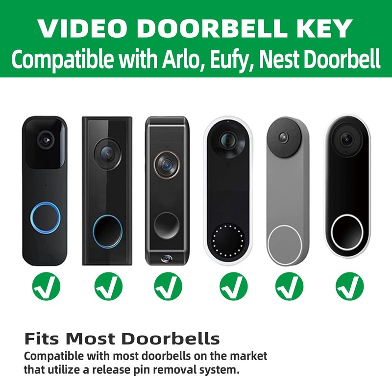 2PCS Nest Doorbell Removal Pin Key – Compatible with Nest, Eufy, Arlo Cameras gallery
