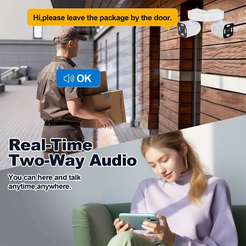 2K Dual Lens PTZ Surveillance Camera, 2.4G WiFi Security Camera for Home Outdoor gallery