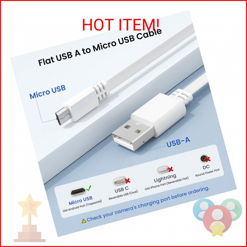 Itramax USB to Micro USB Extension Cable 10FT 2Pack,Flat Charging Power Extender gallery