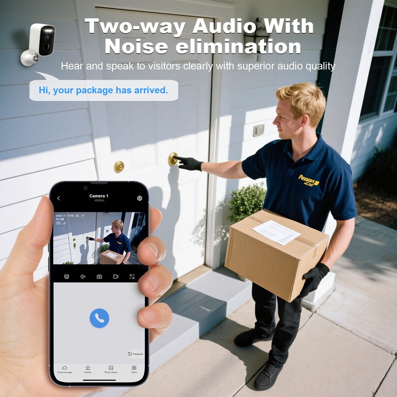 TOPVISION 3MP Wireless Security Camera Night Vision Two-Way Audio 2.4G Wi-Fi gallery