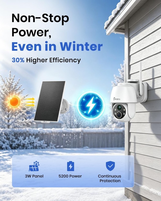 Solar Security Cameras Wireless Outdoor 2 Pack, WiFi 6 with 4dBi Antenna for Str gallery