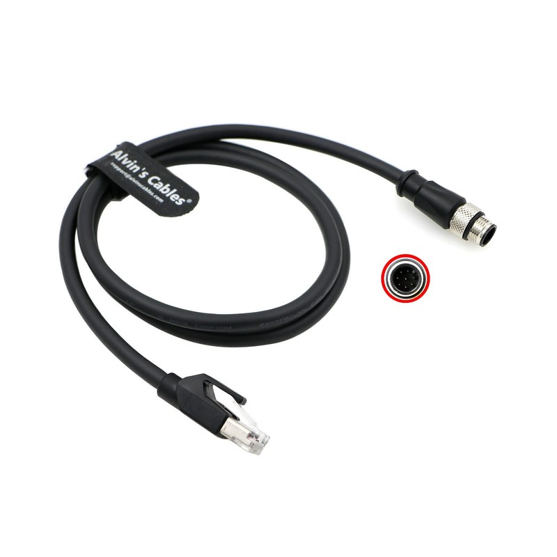 M12 8-pin Male A-Code to RJ45 Ethernet Cable Shielded Cable for Cognex Indust…